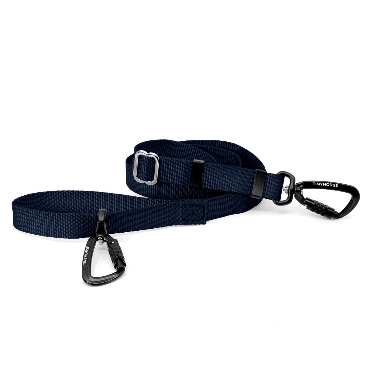 A navy blue-coloured Lead-All Lite Extra with 2 auto-locking carabiners and nylon webbing