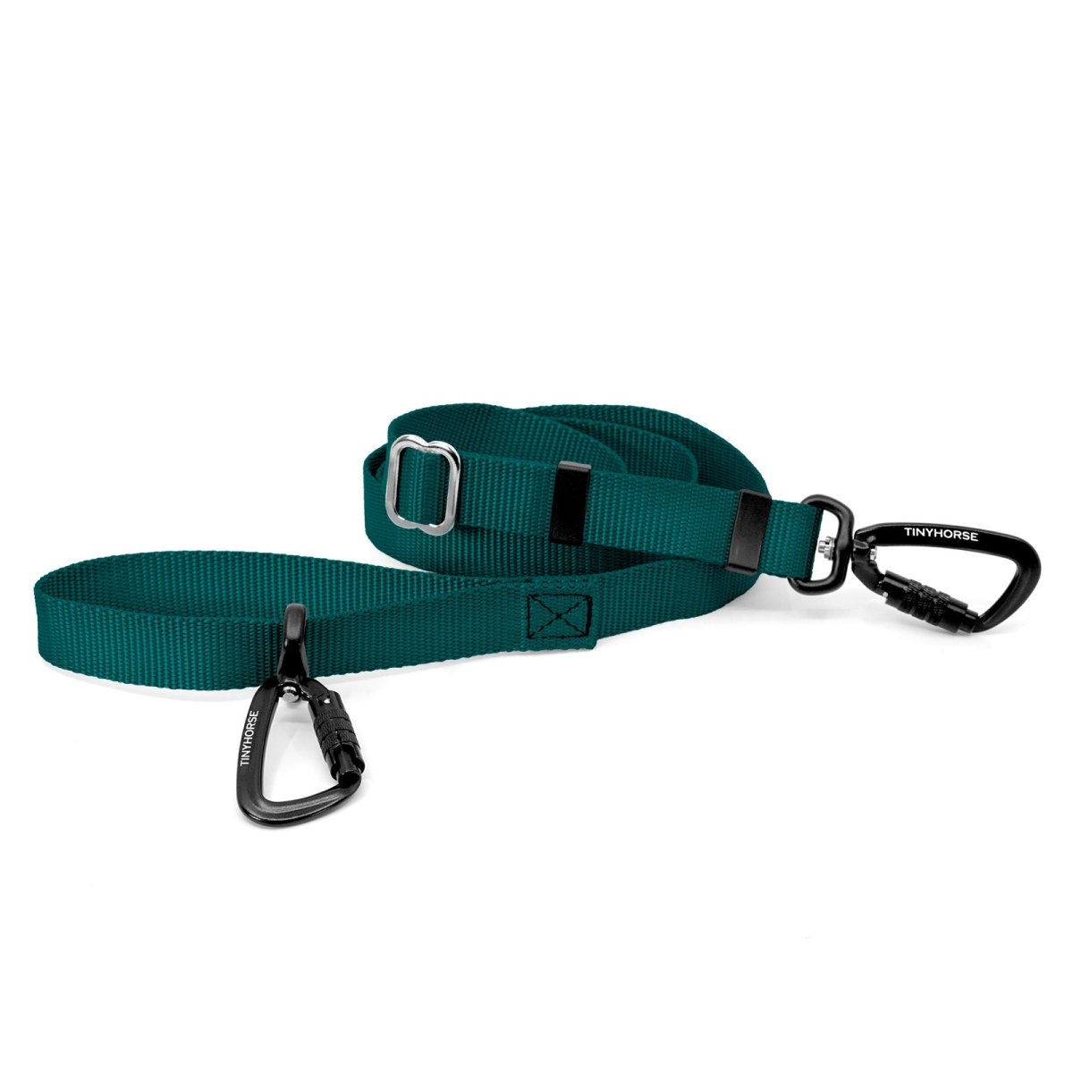 A teal-coloured Lead-All Lite Extra with an adjustable nylon webbing leash and 2 auto-locking carabiners