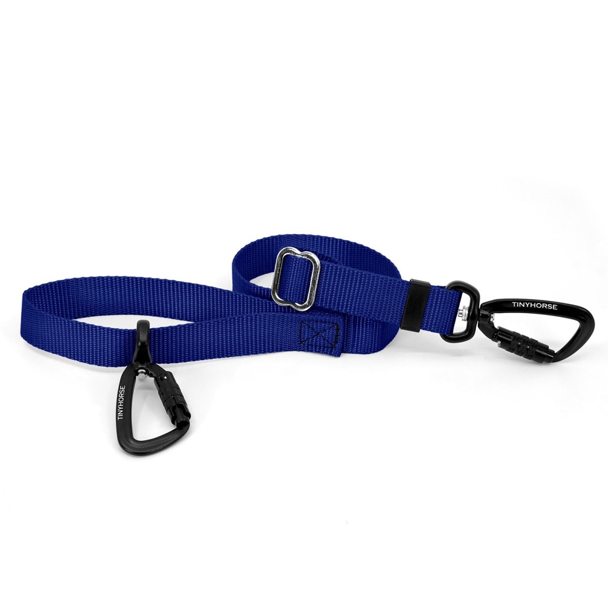 A royal blue-coloured Lead-All Lite with an adjustable nylon webbing leash and 2 auto-locking carabiners