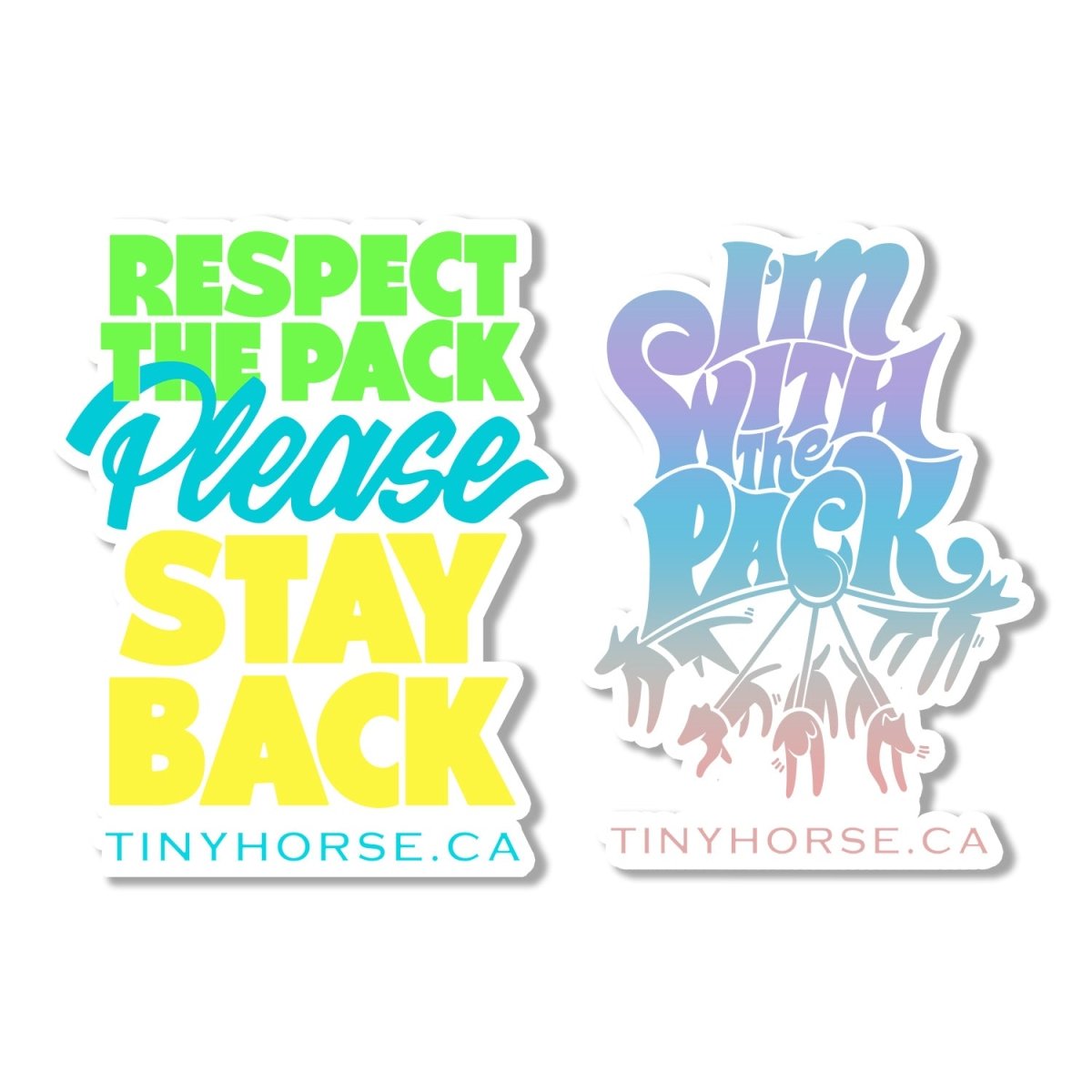 Removable vinyl Dog Walker Lifestyle Stickers side by side in a 2 Pack