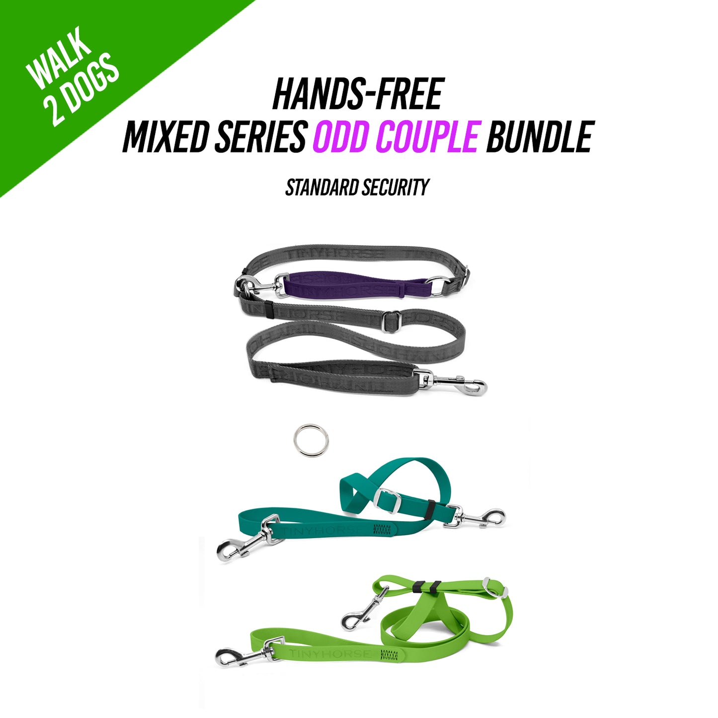 Walk 2 Dogs ODD COUPLE Bundle - Hands-Free - Standard Security - Mixed Series