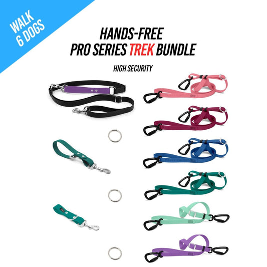 Walk 6 Dogs TREK Bundle - Hands-Free - High Security - Pro Series