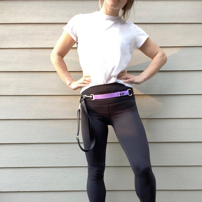 Woman wearing lavender-coloured Leader Lite Mini around waist